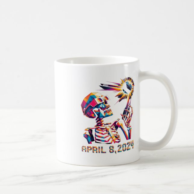 Mug Low Poly Total Eclipse 8 avril 2024 Squelette (Droite)