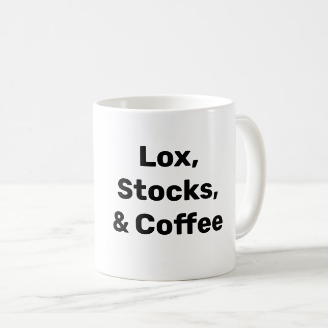 MUG LOX, STOCK ET CAFÉ. TOUT BAGEL (Devant droit)
