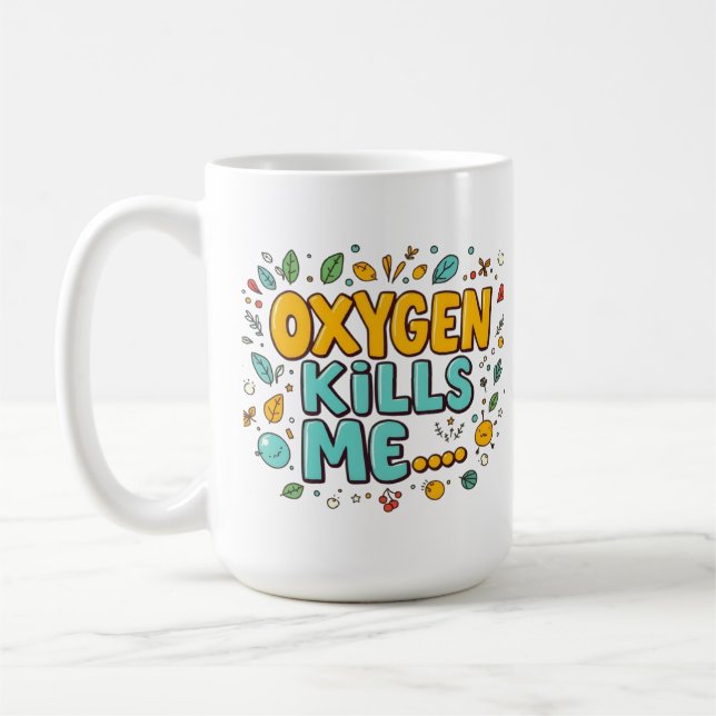 Mug L'oxygène me tue humour noir drôle (Gauche)