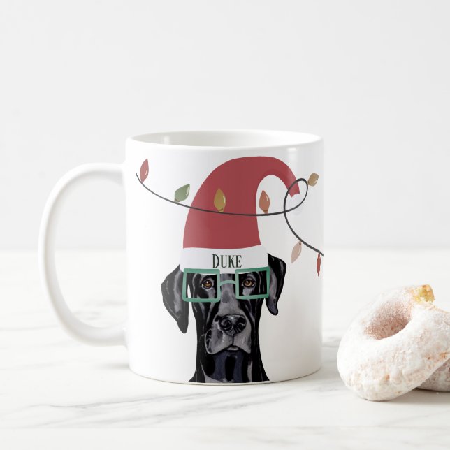 Mug Loyal chien de Noël lumière aide (Avec donut)
