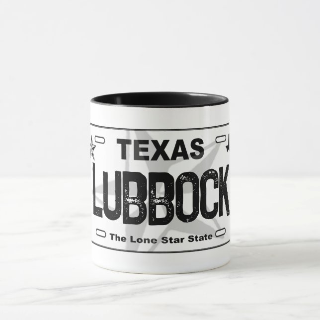 Mug Lubbock Texas noir plaque plaque d'immatriculation (Centre)