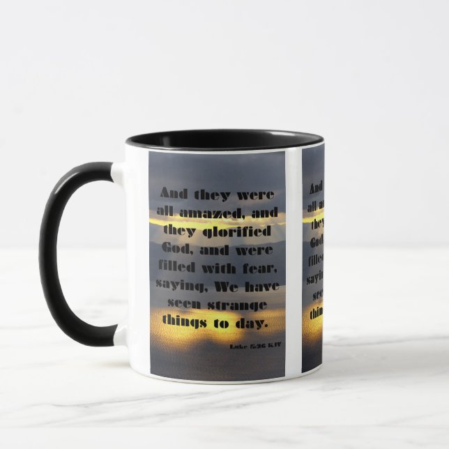 Mug Luc 5:26 KJV Bible Écriture Pic Deux Tons (Gauche)