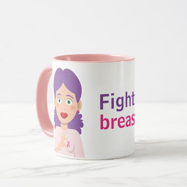 Mug Lucha contra el cáncer de mama (Devant gauche)