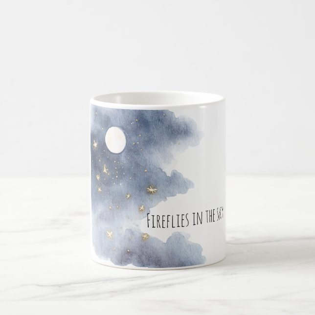 Mug Lucioles dans le ciel, lune très haut (Centre)