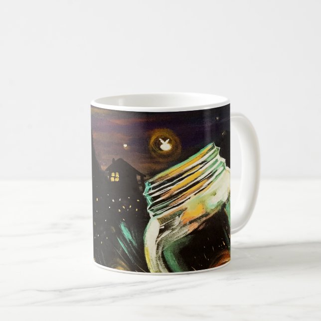 Mug Lucioles Magiques dans un Pot Mason sous la Lune d (Devant droit)