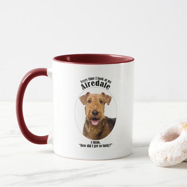 Mug Lucky Airedale (Avec donut)
