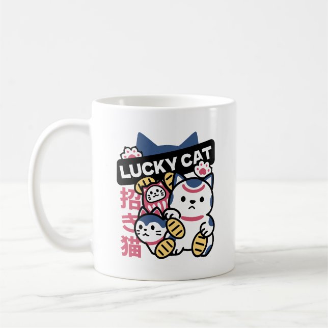 Mug Lucky Cat Maneki Neko – Japanese Fortune Cat  (Gauche)