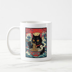 Mug Lucky Cat Ramen Noodle Art