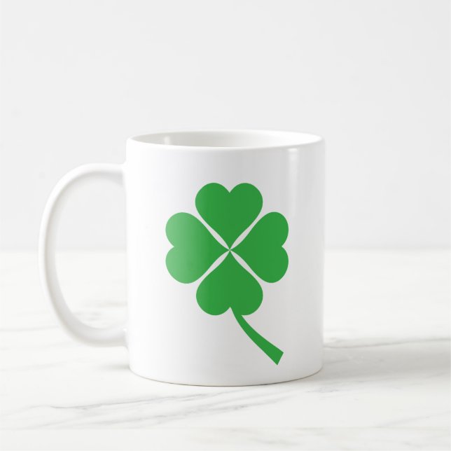 Mug Lucky Four Leaf Shamrock Design-87906 (Gauche)