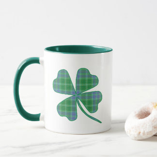 Mug Lucky Green Plaid Shamrock Four-Leaf Clover