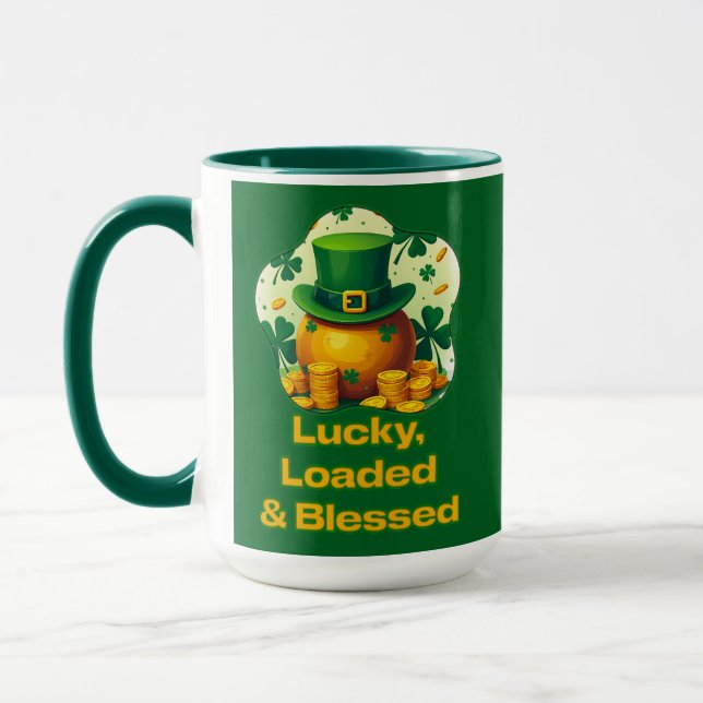 Mug Lucky Loaded Blessed St Patrick’s Day  - caneca (Gauche)