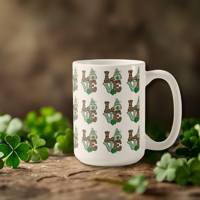 Mug Lucky Love Gnome St. Patrick's Day (Lucky Love Gnome St. Patrick's Day Coffee Mug)