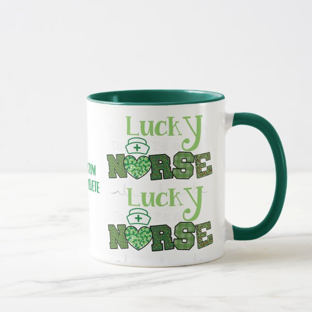 Mug Lucky To Be A St Patrick's Nurse Shamrock Clover (Droite)