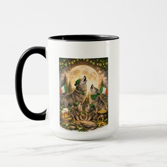 Mug Lucky Wolf Pack – Fête de la Saint-Patrick, hurlem (Gauche)