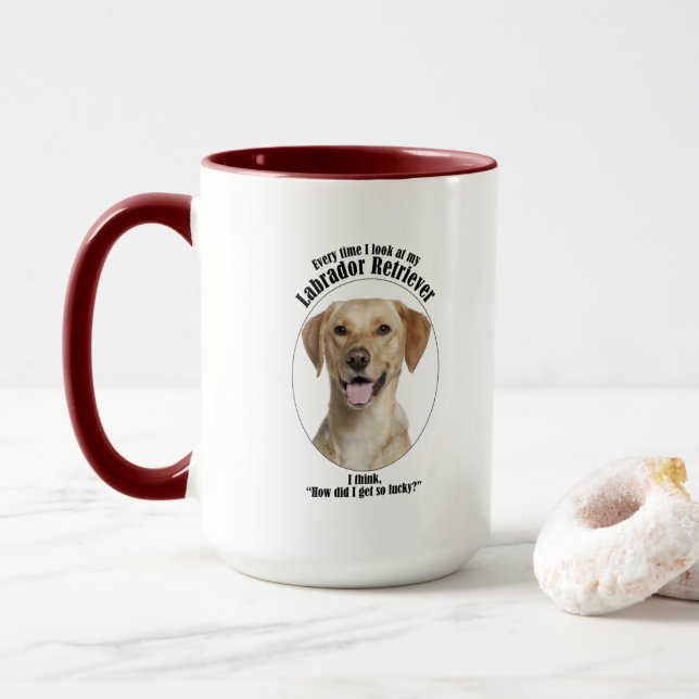 Mug Lucky Yellow Lab (Avec donut)