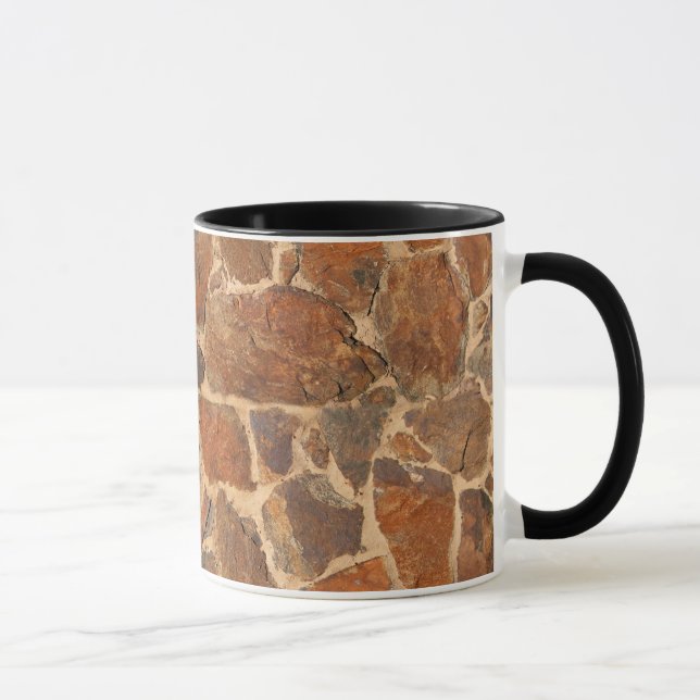 Mug Lueur chaude de mur en pierre de géologie rustique (Droite)