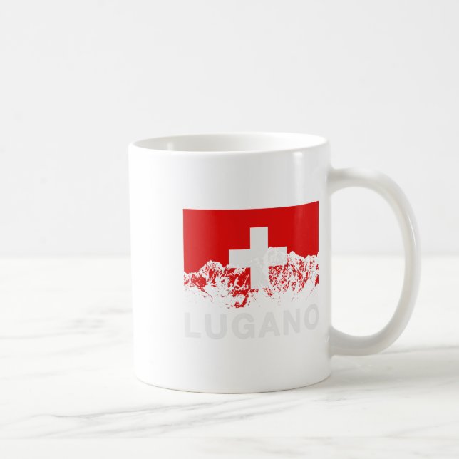 Mug Lugano Suisse Drapeau suisse Ski (Droite)