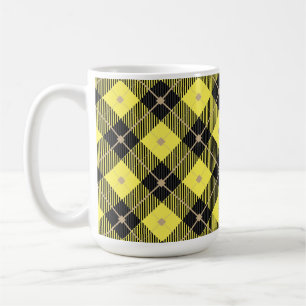 Mug Lumberjack Noir Jaune Plaid Motif
