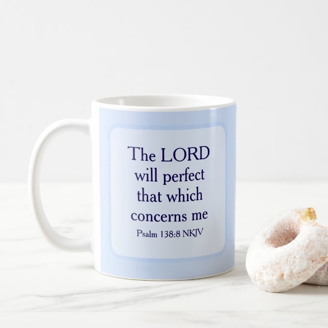 Mug Lumière Bleue foi chrétienne Bible Verse Écriture (Avec donut)