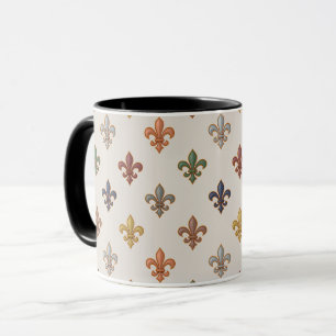 Mug Lumière de design fleur de lis en bois terrestres