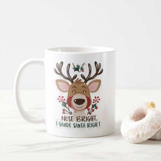 Mug Lumière de guidage : Rudolph (Avec donut)