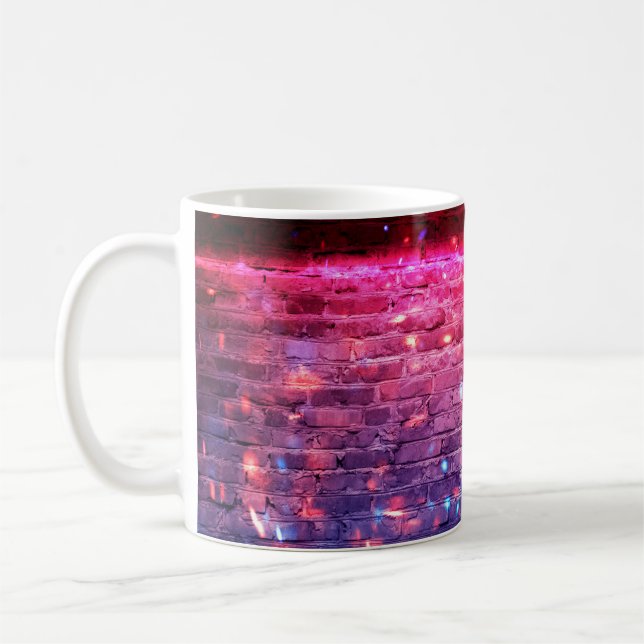Mug Lumière néon : mur de brique vide. (Gauche)