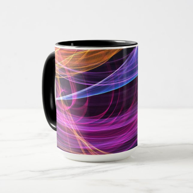 Mug Lumière vortex arc-en-ciel abstrait (Devant gauche)