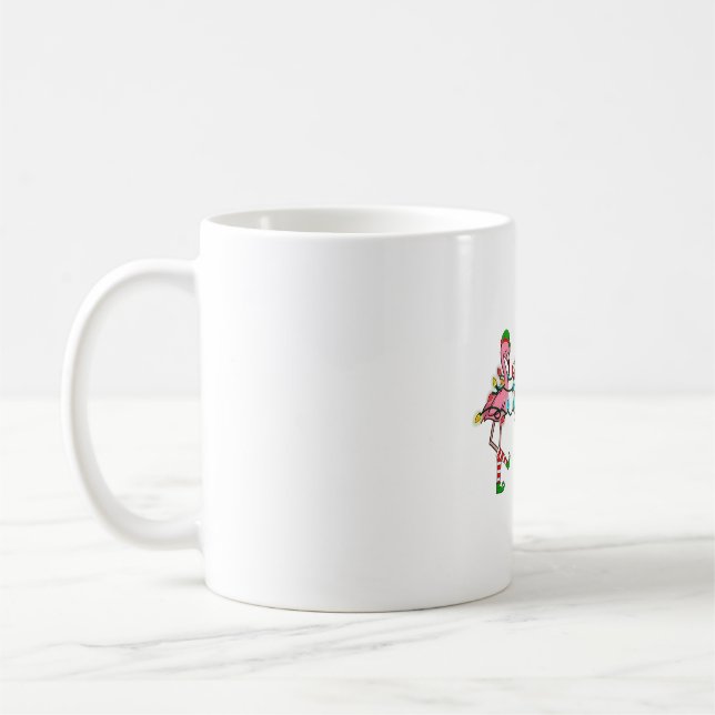 Mug Lumières de Noël Flamant rose rose Santa Hat Holid (Gauche)