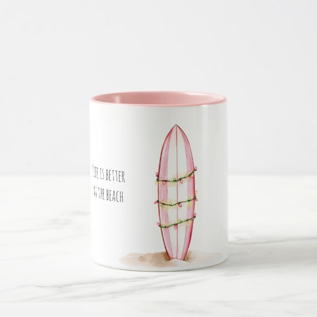 Mug Lumières de plage de planche de surf (Centre)