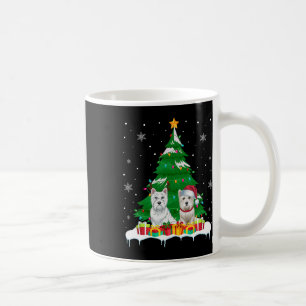 Mug Lumières de sapin de Noël de Westie Dog Santa Renn