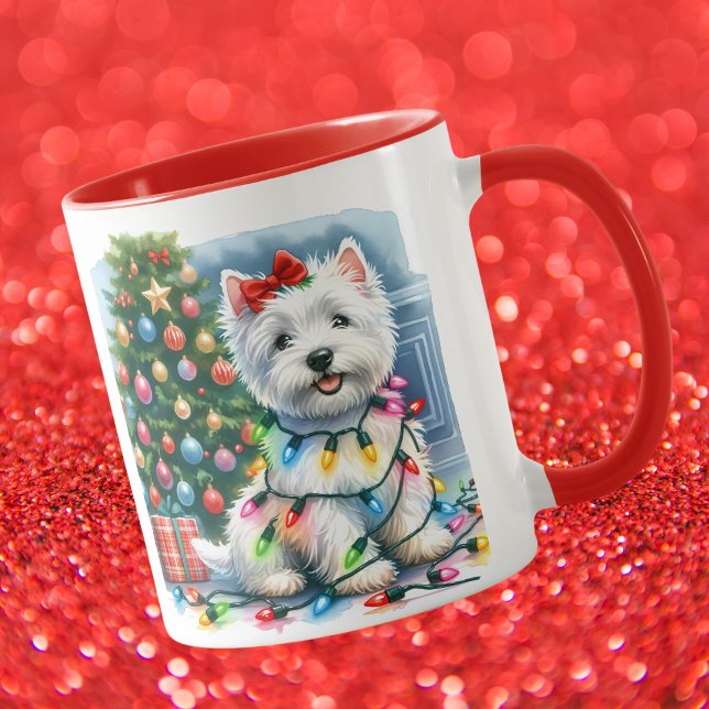Mug Lumières des arbres de Noël Westie (Créateur téléchargé)