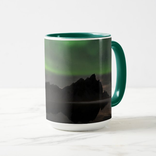 Mug Lumières du Nord | Vestrahorn Beach Hofn, Islande (Devant droit)