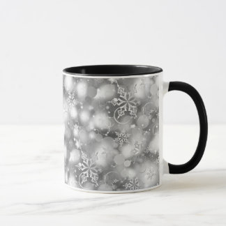Mug Lumières et flocons de neige, argent - Noël