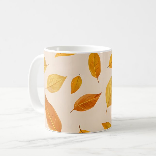 Mug Luminosité d'automne doré | Feuilles d'automne élé (Devant gauche)