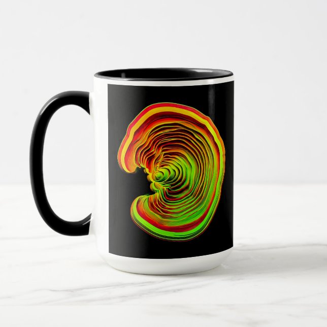 Mug Luminous Thermal Layered 3D Abstract Geometry (Gauche)