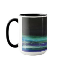 Lune au-dessus de l'eau - illustration - noir