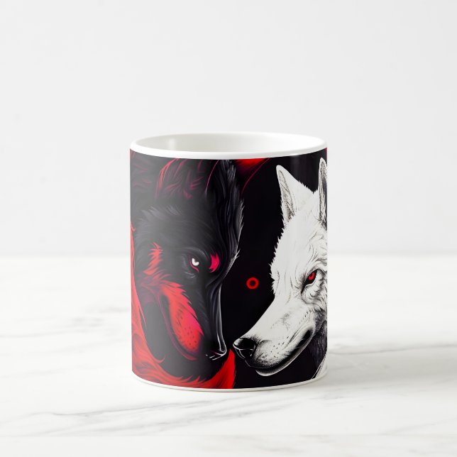 Mug Lune Crimson Loup blanc rouge (Centre)