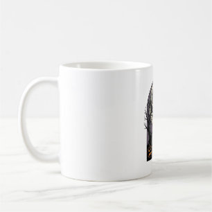Mug Lune de chèvre hantée Art de silhouette d'Hallowee