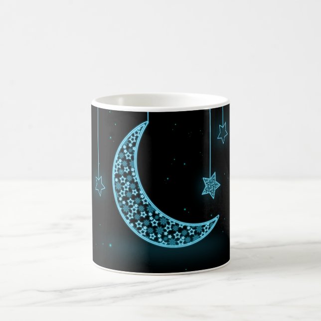 Mug Lune et étoiles bleues et noires du croissant (Centre)