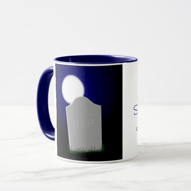 Mug * Lune et pierre tombale de Halloween éffrayantes (Devant gauche)