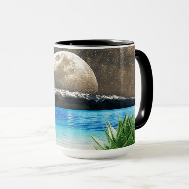Mug Lune Et Plage (Devant droit)