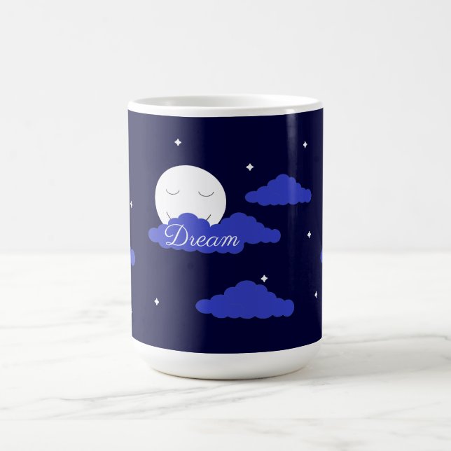 Mug Lune étoilée avec nuages : Bleu foncé (Centre)