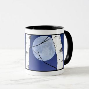 Mug Lune paisible à travers la boue d'oiseaux