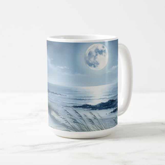 Mug Lune sur mer calme (Devant droit)