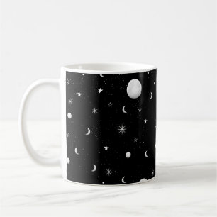 Mug Lunes et étoiles noires et blanches
