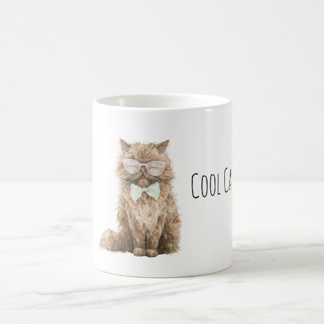 Mug Lunettes à monture marron crème chat cool menthe n (Centre)