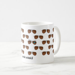 Mug Lunettes Aviateur Chic icônique winkS Marron Motif