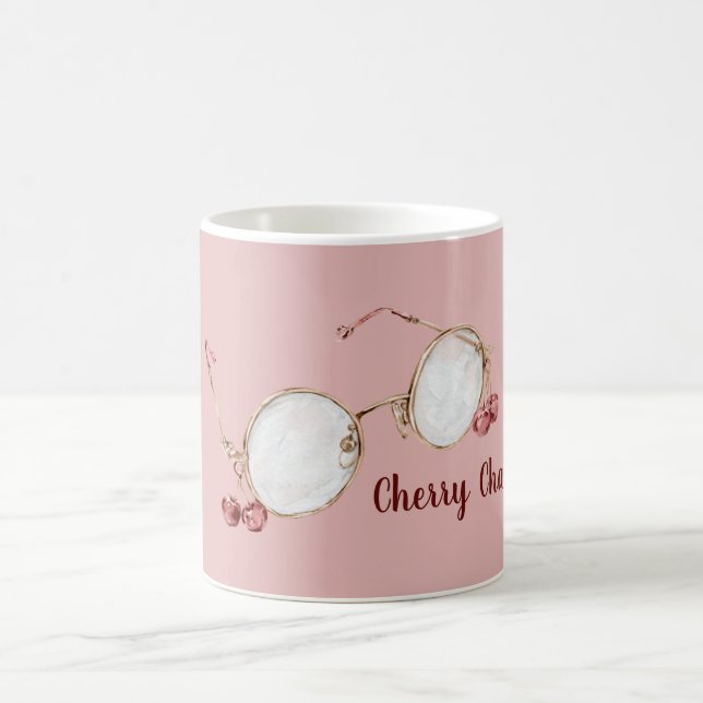Mug Lunettes de charme Cerise Rose Rouge (Centre)