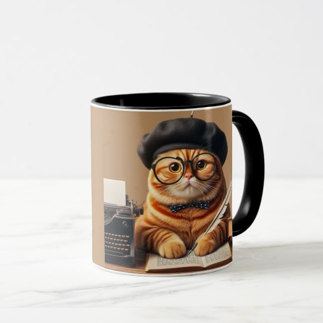Mug Lunettes de chat amusantes (Devant droit)