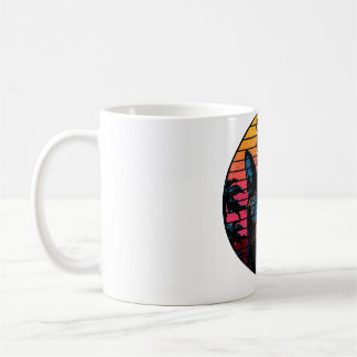 Mug Lunettes de chat cool Art synthwave vintage de cou